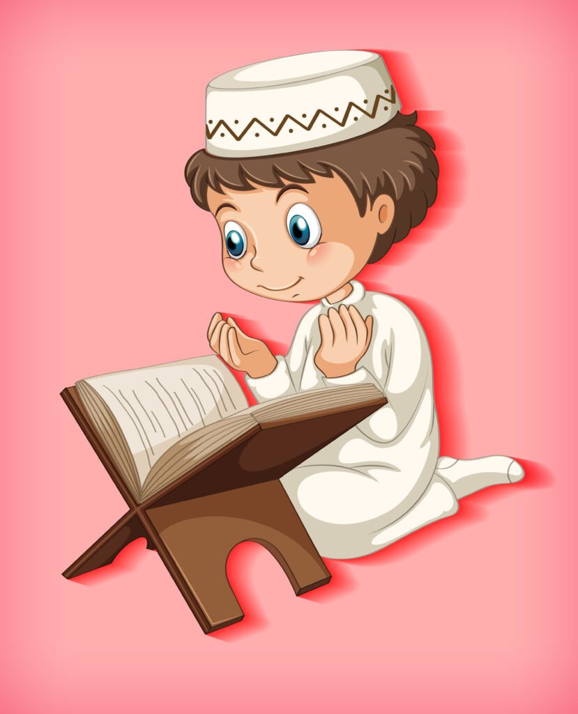 Muslim boy reading